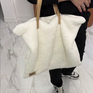 UGG Women's Plush White Tote Bag